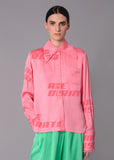 'AMORE' fringe pink blouse