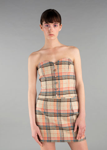 Emma Checked Wool Bustier